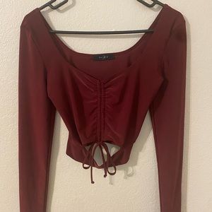 Maroon long sleeve top